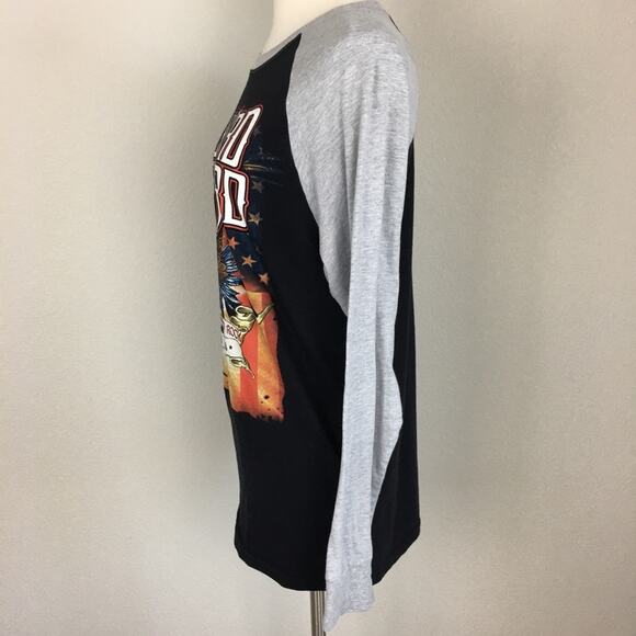 Lynyrd Skynyrd Black & Gray Graphic Raglan T Shirt - Picture 3 of 5